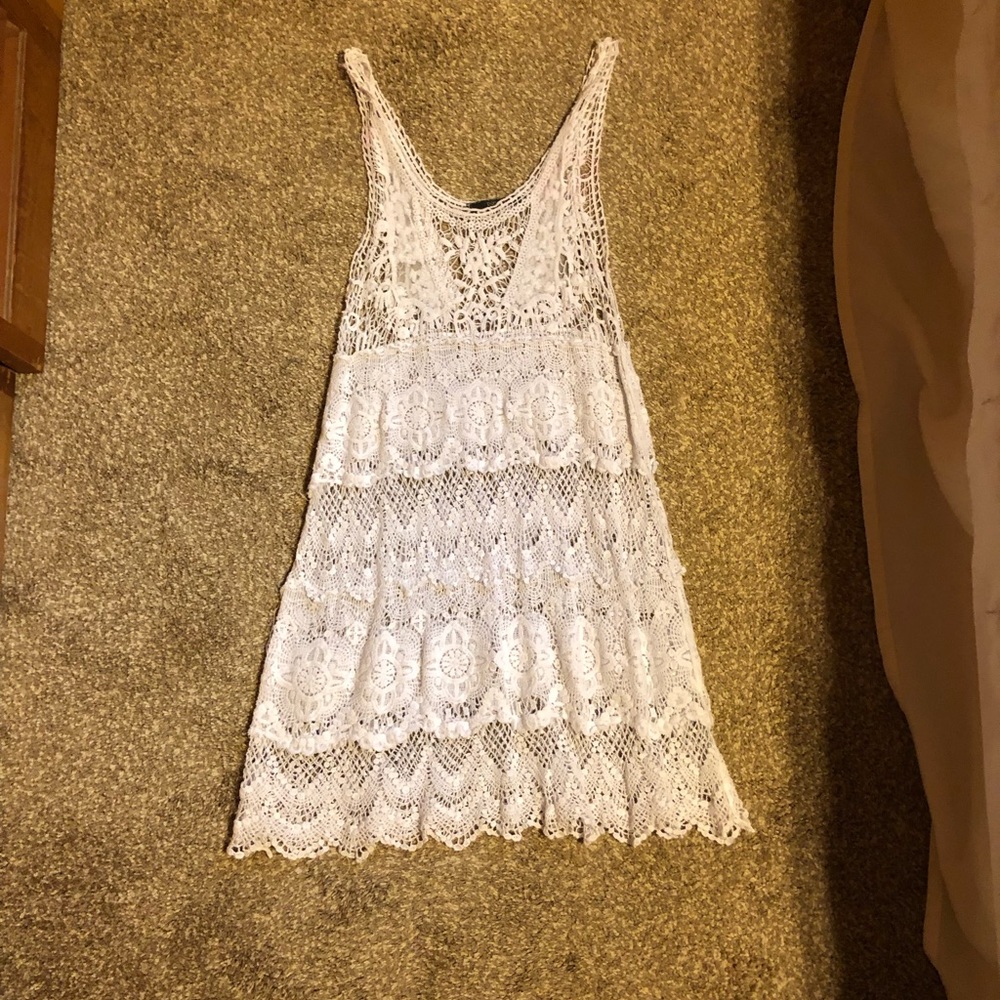 White Lace Dress / Swimsuit Coverup